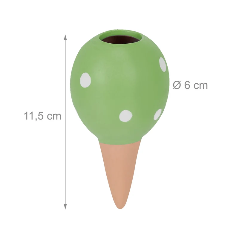 Lot de 4 cônes d'arrosage en terre cuite décoratifs pour plantes jardin automatique en argile terracotta 13_0012605