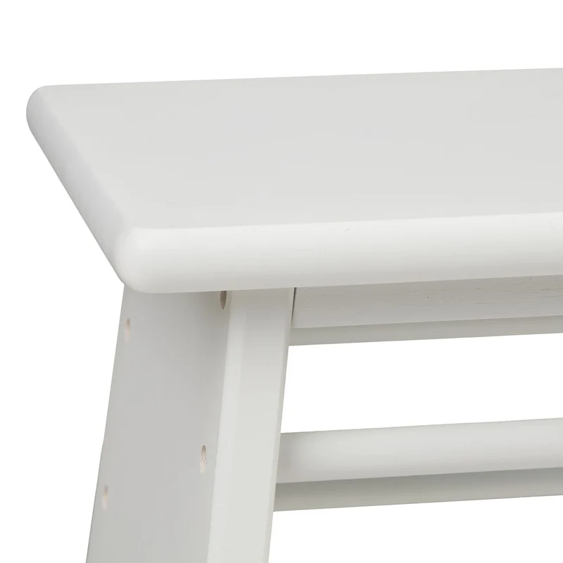 Tabouret pratique à usages multiples intérieur 50 x 30 x 30 cm pour accéder à des étagères hautes en bambou blanc 13_0013596