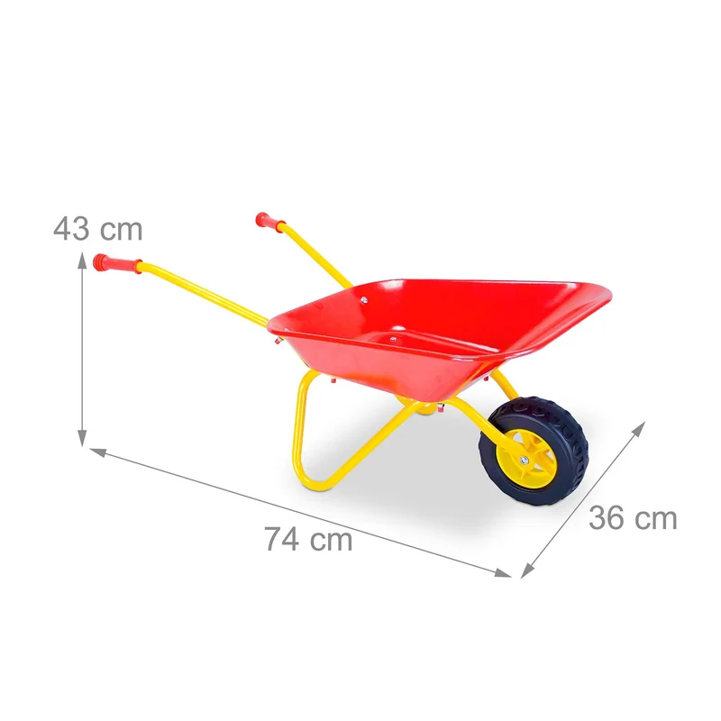 Brouette pour enfants jardin travaux de construction 43 x 74 x 36 cm en métal rose 13_0017855