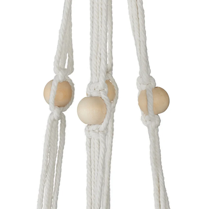 Lot de 7 suspensions pour plantes décoratives boho adaptées à tous les espaces en coton blanc 13_0017103