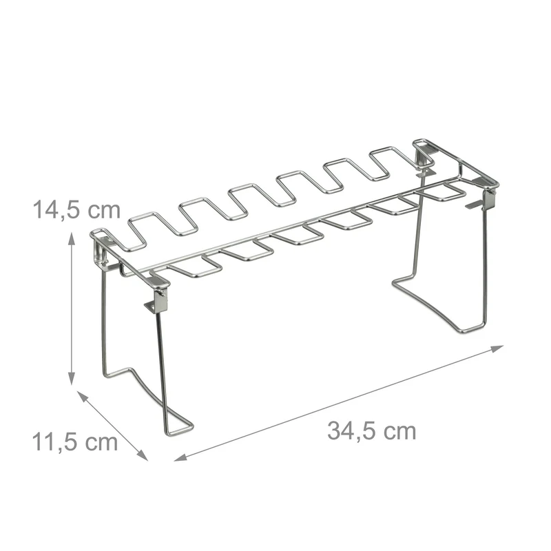 Lot de 2 supports cuisses de poulet cuisson barbecue pliables 28 cuisses en acier inoxydable argenté 13_0017226