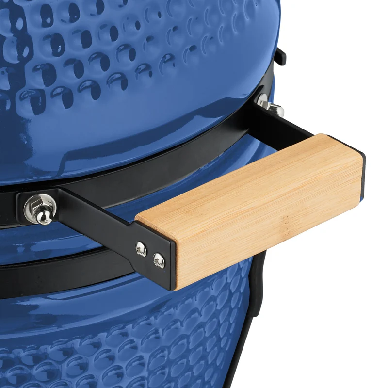 Gril barbecue Kamado polyvalent cuisson précise 56,5 x 43 x 46 cm en céramique noir 13_0016746