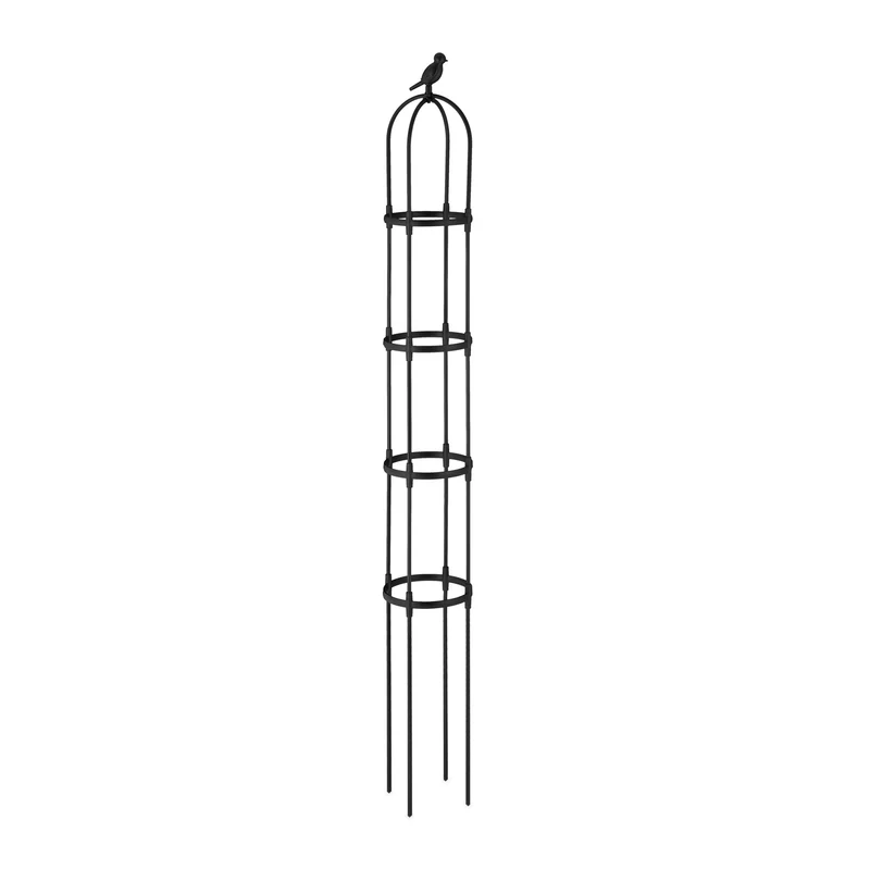 Lot de 2 trellis obélisques déco jardin 188 x 30 x 30 cm en métal noir 13_0011743