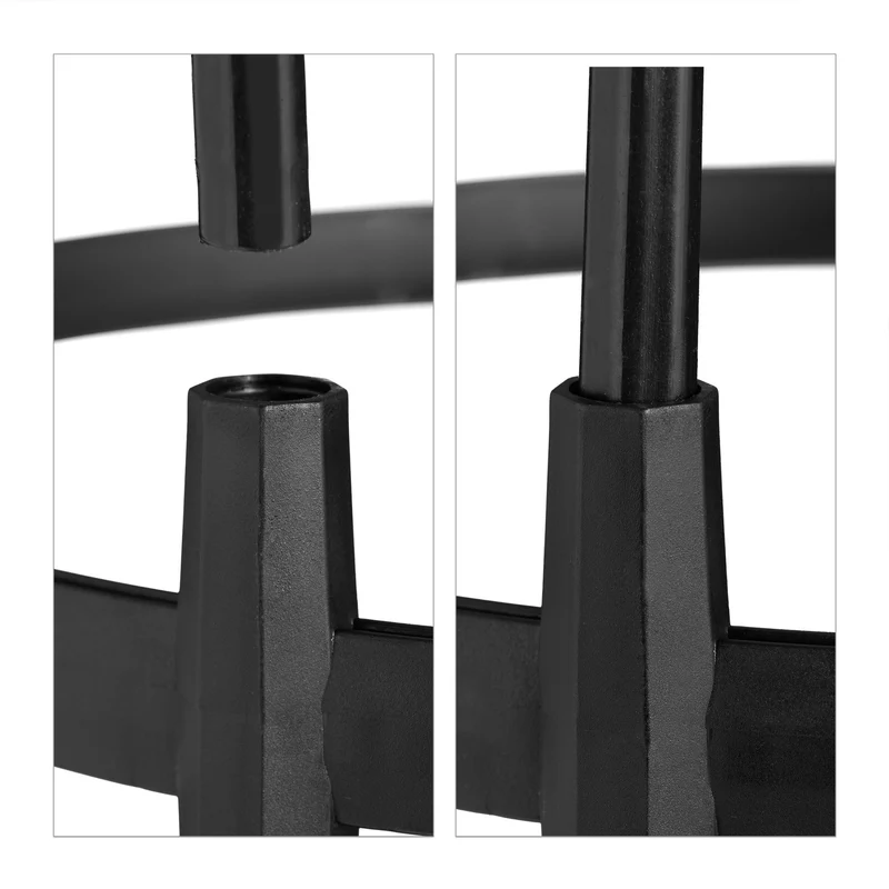 Lot de 2 trellis obélisques déco jardin 188 x 30 x 30 cm en métal noir 13_0011743