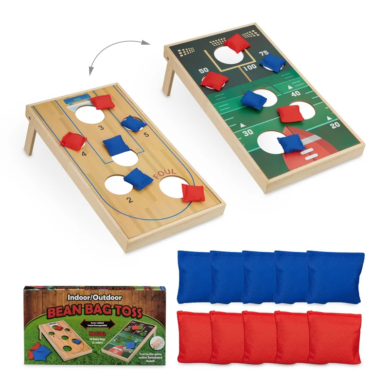 Jeu de lancer adapté pour adultes et enfants 90 x 60 x 10 cm ambiance festive double face en bois multicolore 13_0012054