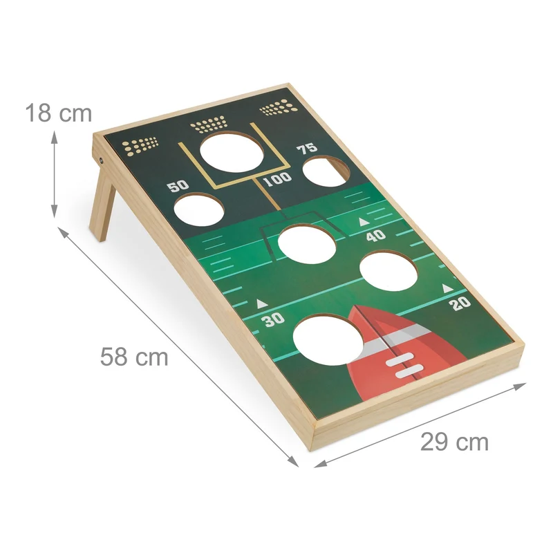 Jeu de lancer adapté pour adultes et enfants 90 x 60 x 10 cm ambiance festive double face en bois multicolore 13_0012054