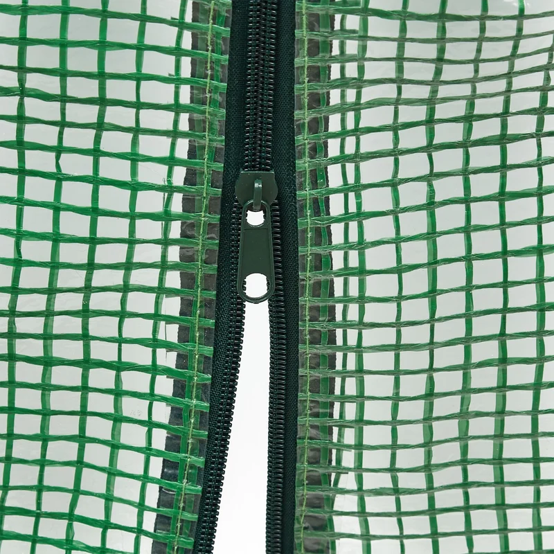 Serre tunnel pour plantes 5 m avec fermeture éclair protection contre intempéries en polyéthylène vert 13_0012936
