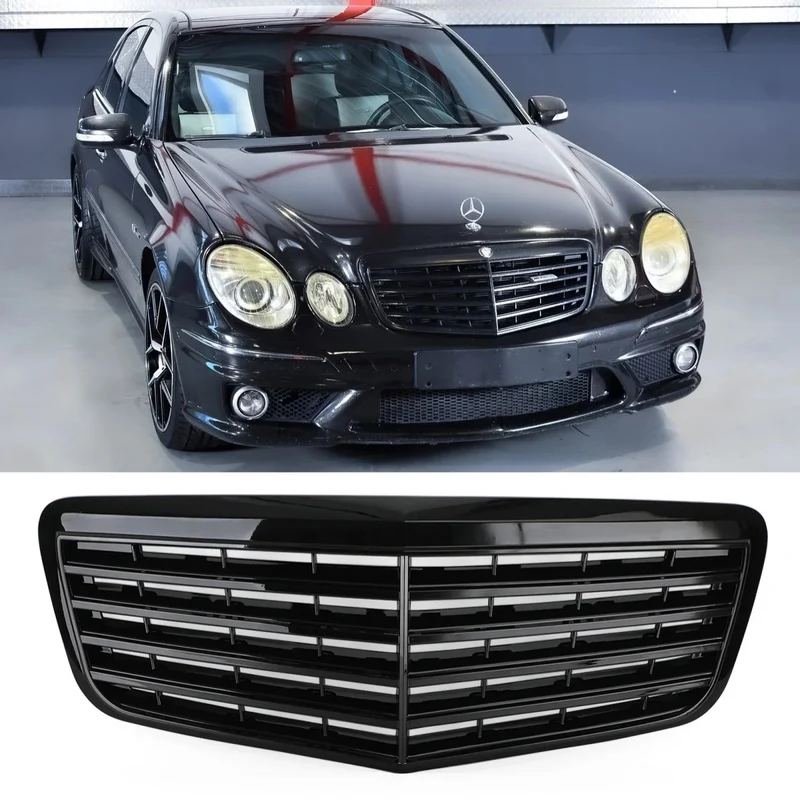 Grille Pare-Chocs AMG Mercedes W211 E350 Noir Brillant