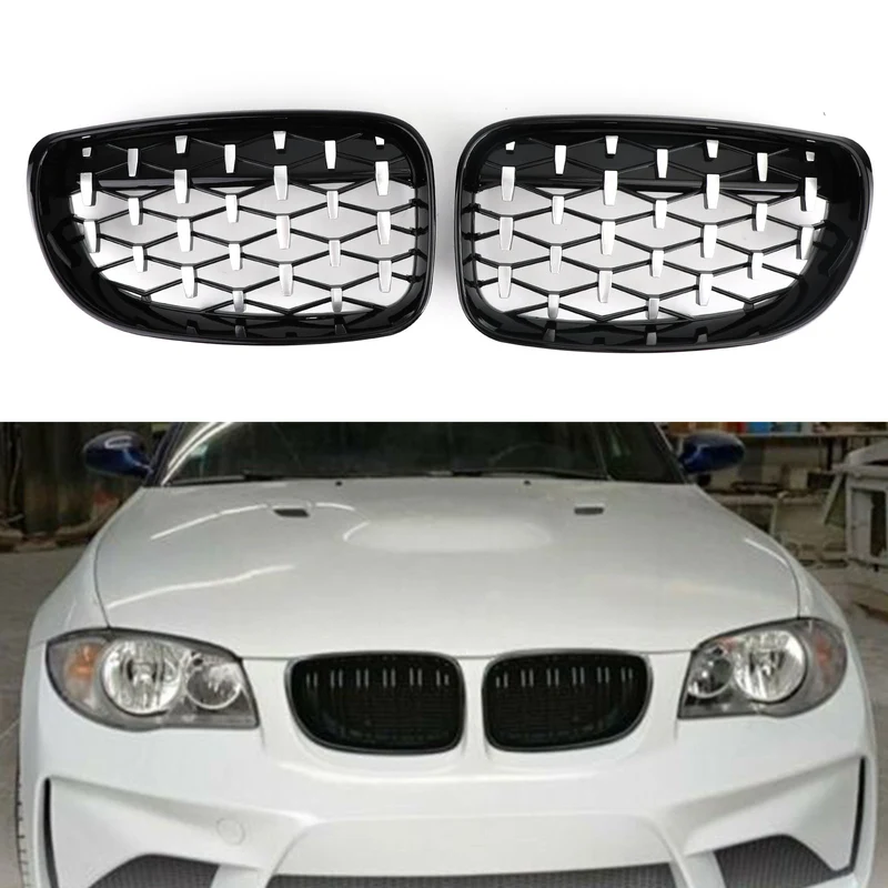 Grille Avant BMW Série 1 E81 E87 E82 E88 2008-2012 Noir Chrome