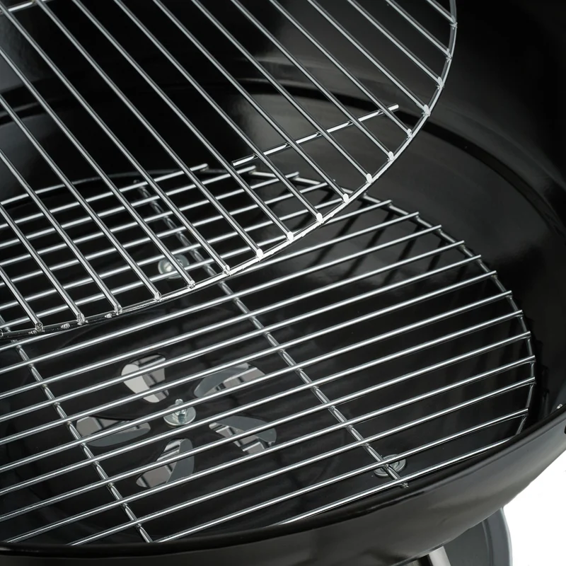 Barbecue charbon de bois avec couvercle pour jardin 89 x 46 x 58 cm facile à nettoyer moderne en acier noir 13_0016742