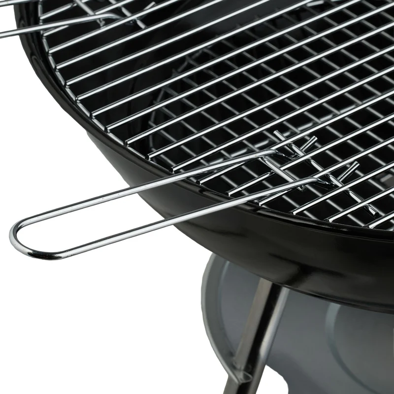 Barbecue charbon de bois avec couvercle pour jardin 89 x 46 x 58 cm facile à nettoyer moderne en acier noir 13_0016742