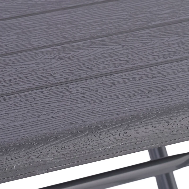 Set de balcon 3 pièces table pliante 61 x 61 cm et 2 chaises confortables design moderne en plastique gris 13_0015633
