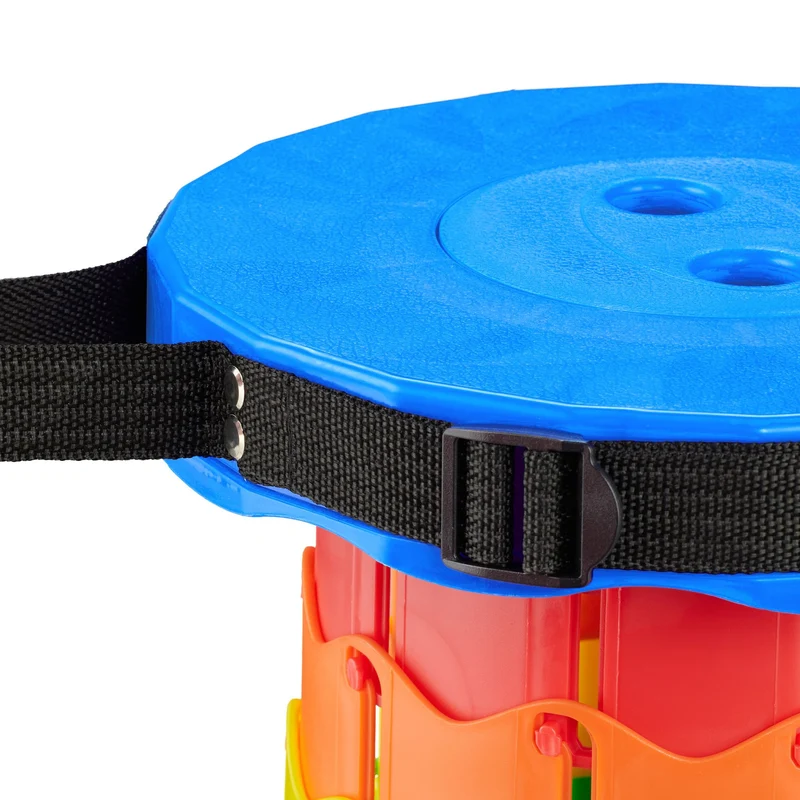 Tabouret pliant réglable camping pêche 20 x 20 x 40 cm en plastique noir 13_0016615