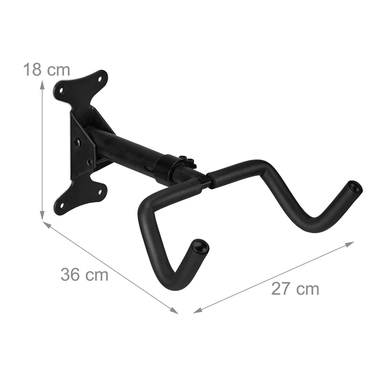 Support mural pliable pour vélo rangement cave garage 30 x 20 x 10 cm en fer noir 13_0015661