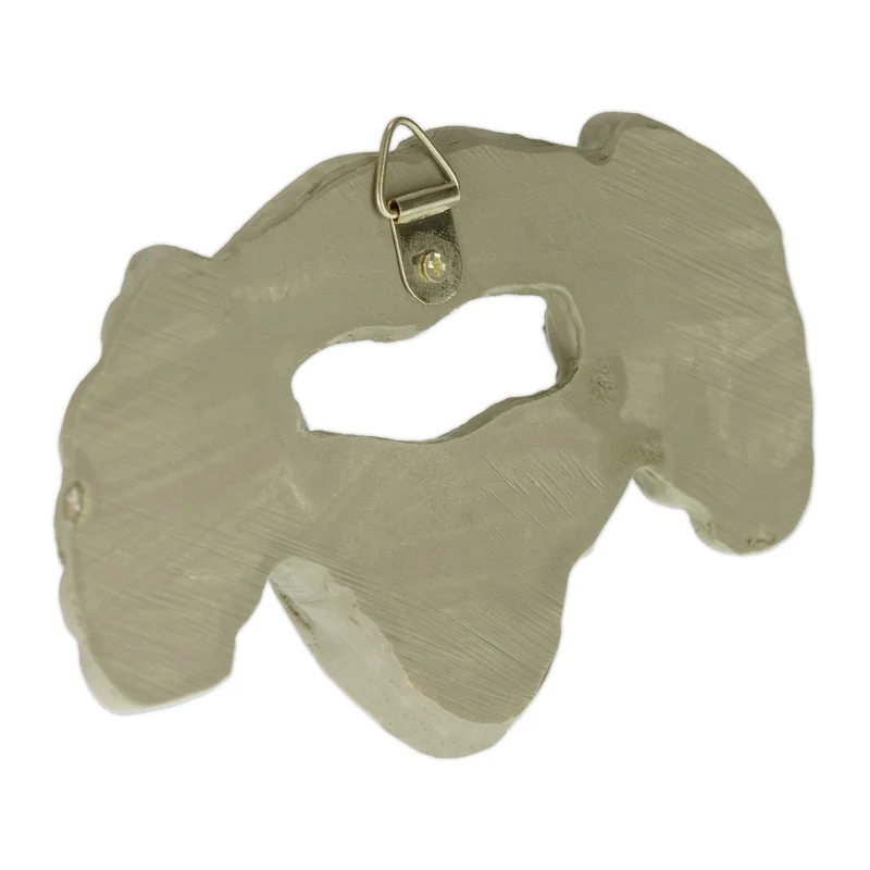 Visage de tronc d'arbre décoratif jardin design original ambiance féerique 15 x 20 x 5 cm en pierre artificielle gris 13_0013107