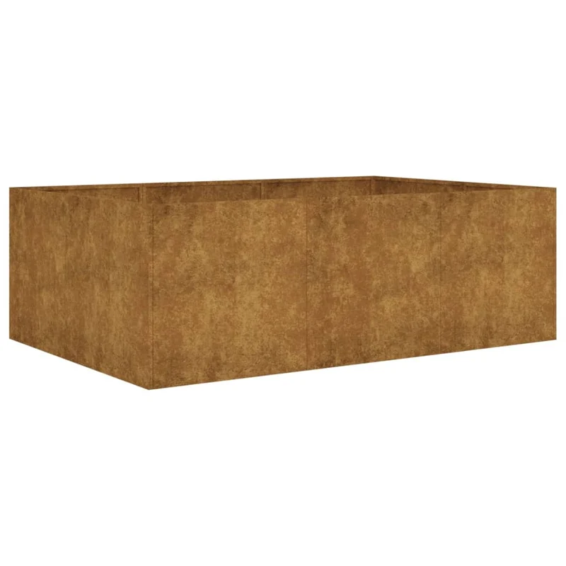 Jardinière bac lit surélevé plantes fleurs terrasse jardin de jardin 120 x 80 x 40 cm acier corten marron 02_0039347