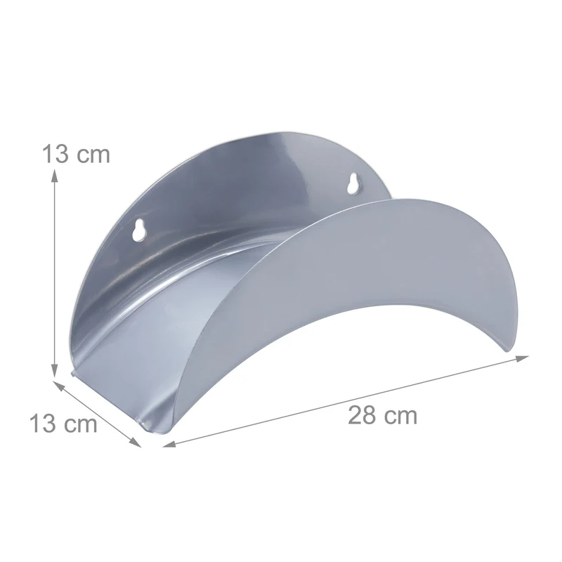 Support mural pour tuyau d'arrosage rangement peu encombrant 13 x 28 x 13 cm en fer gris 13_0011753