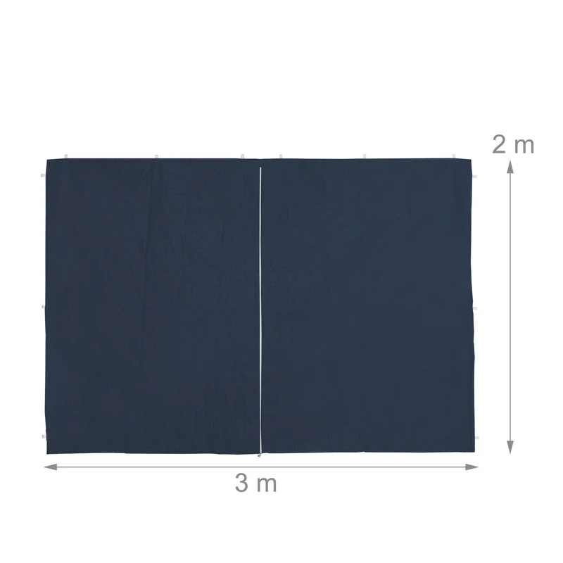 Lot de 6 parois latérales pour tonnelle extérieur protection intempéries 3 x 6 m en PE bleu 13_0013250