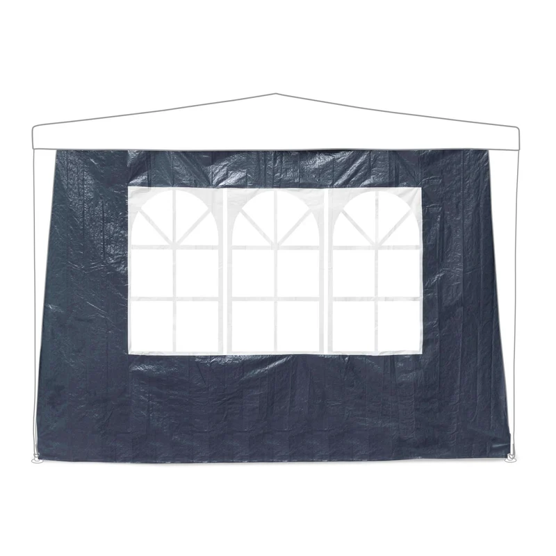 Lot de 6 parois latérales pour tonnelle extérieur protection intempéries 3 x 6 m en PE bleu 13_0013250