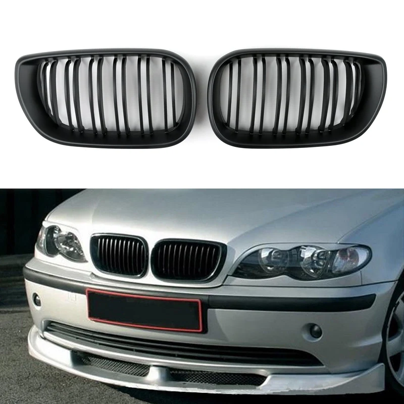 Grille Calandre Avant Noire Mate BMW E46 4 Portes 2002-2005