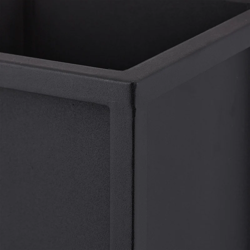 Porte-pot de fleurs surélevé design sobre intérieur 70 x 25 x 25 cm en fer noir 13_0011640