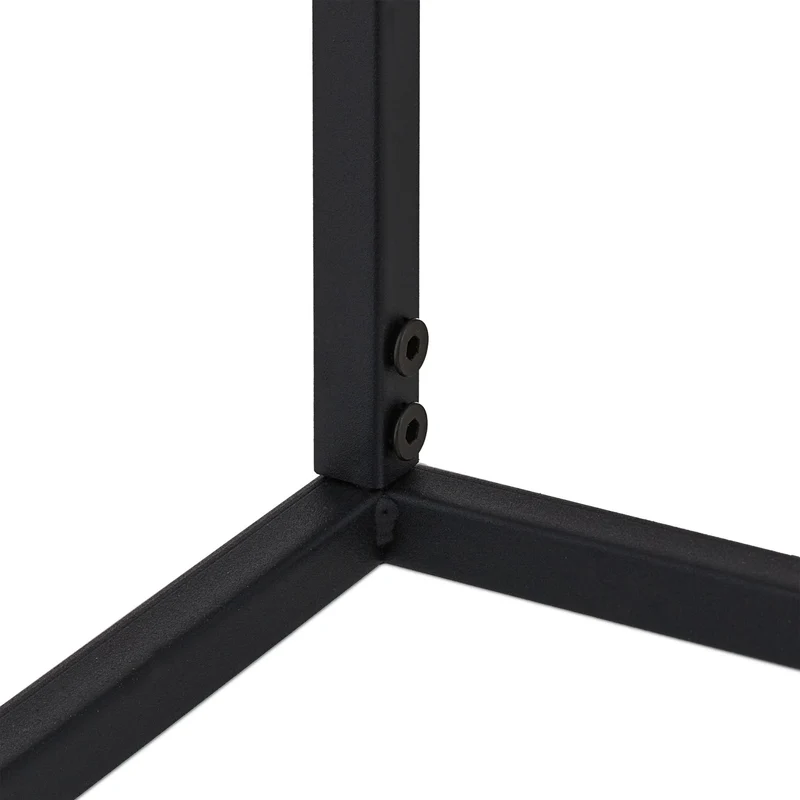 Porte-pot de fleurs surélevé design sobre intérieur 70 x 25 x 25 cm en fer noir 13_0011640