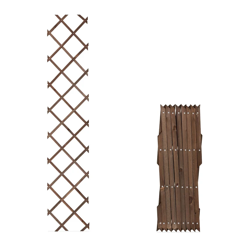 Lot de 3 tuteurs extensibles pour plantes grimpantes jardin 70 x 15 x 3 cm en bois sapin marron 13_0015287