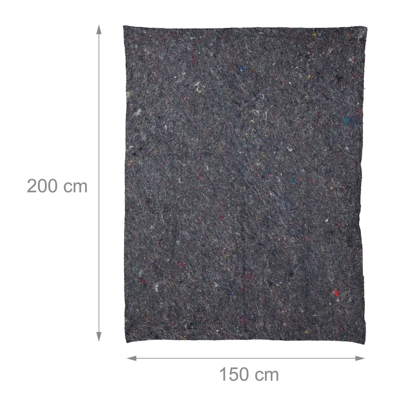 Lot de 4 couvertures de déménagement protection réutilisables 150 x 200 cm en non-tissé gris 13_0016067