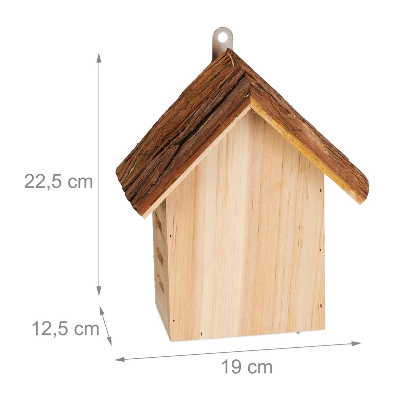 Hôtel à insectes abri suspendu jardin 25 x 15 x 15 cm pratique pour coccinelles en bois marron 13_0015187