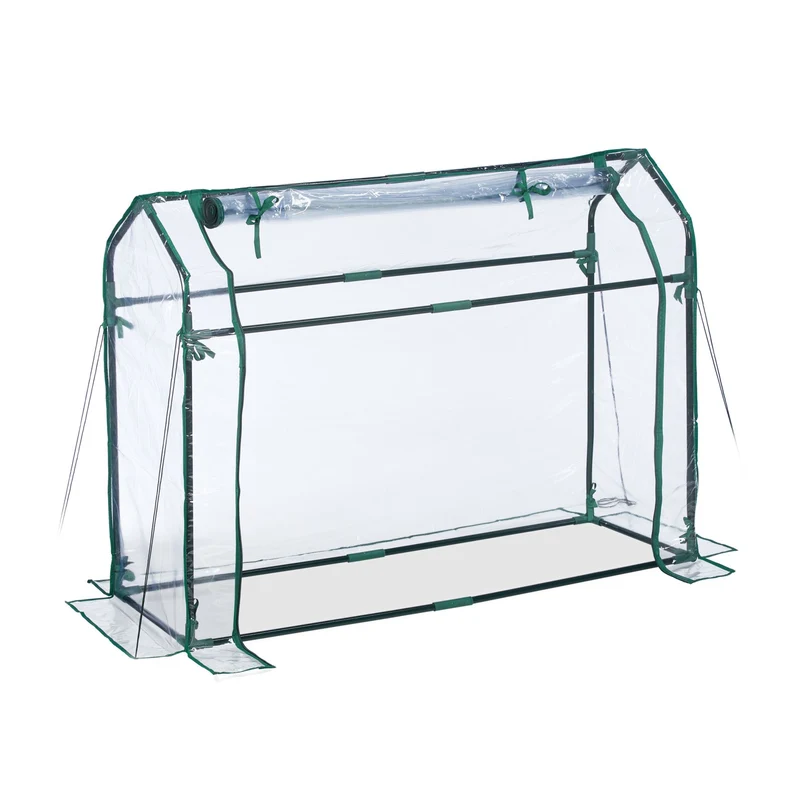 Serre de jardin transparente robuste pour herbes et légumes 140 x 70 x 70 cm en PVC blanc 13_0011289