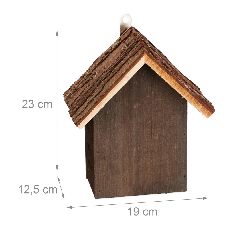 Hôtel à insectes design pratique jardin balcon avec ouverture rabat 30 x 20 x 15 cm en bois naturel 13_0015186