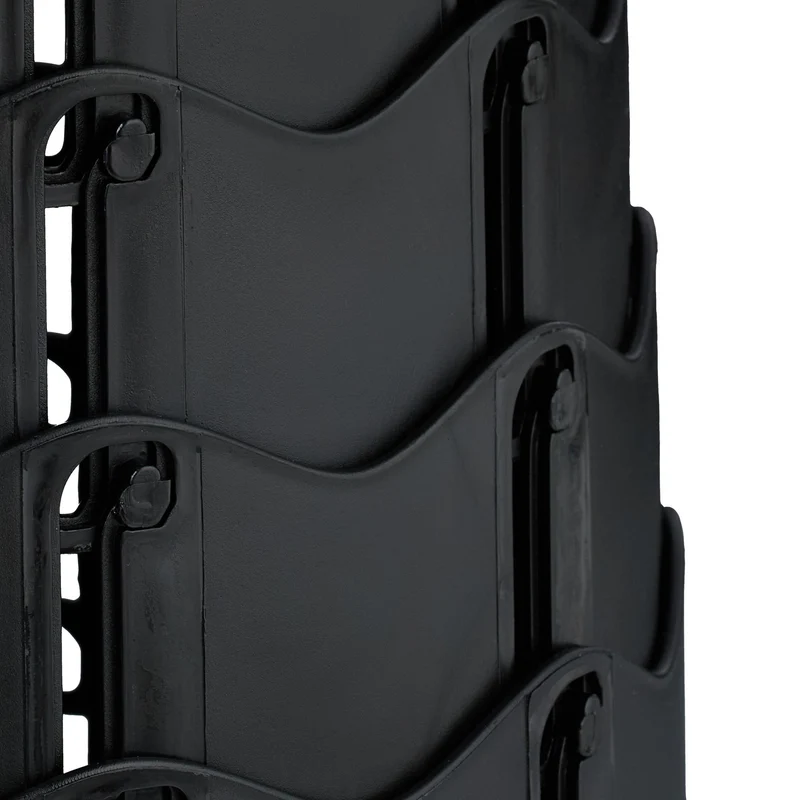 Lot de 2 tabourets pliants télescopiques extérieur ajustables 42 x 30 cm en plastique noir 13_0016614