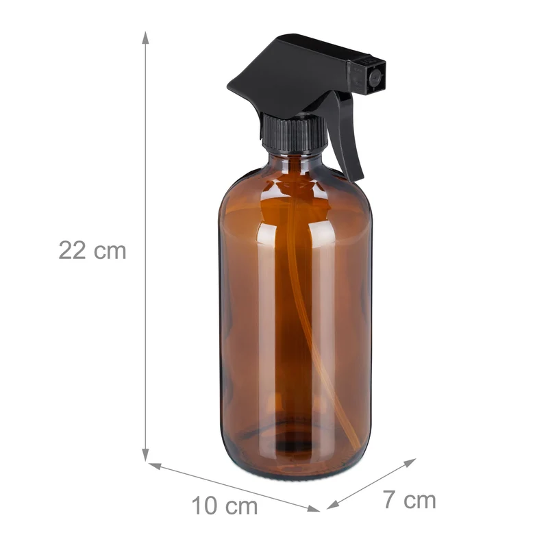Lot de 2 pulvérisateurs verre bruns pour cheveux et plantes 22 x 7 x 10 cm en verre brun 13_0009296