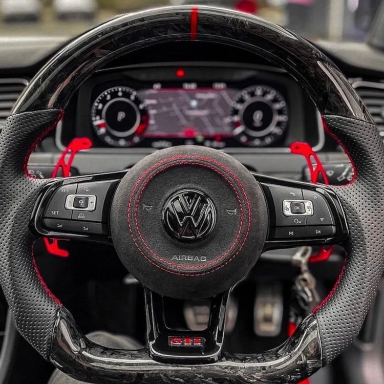 Palettes Volant VW Golf 7 Alu Noir Rouge Bleu