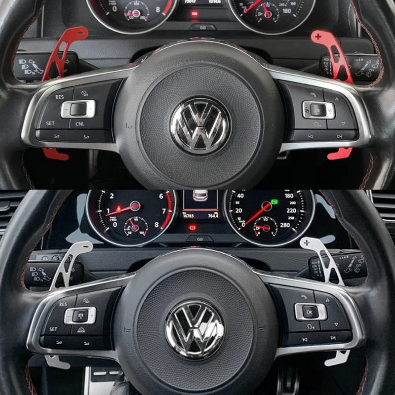 Palettes Volant VW Golf 7 Alu Noir Rouge Bleu