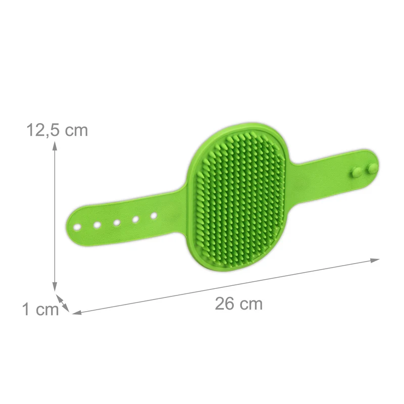Lot de 3 brosses pour animaux de compagnie 26 x 12,5 cm pelage brillant effet massage en TPR vert 13_0012862