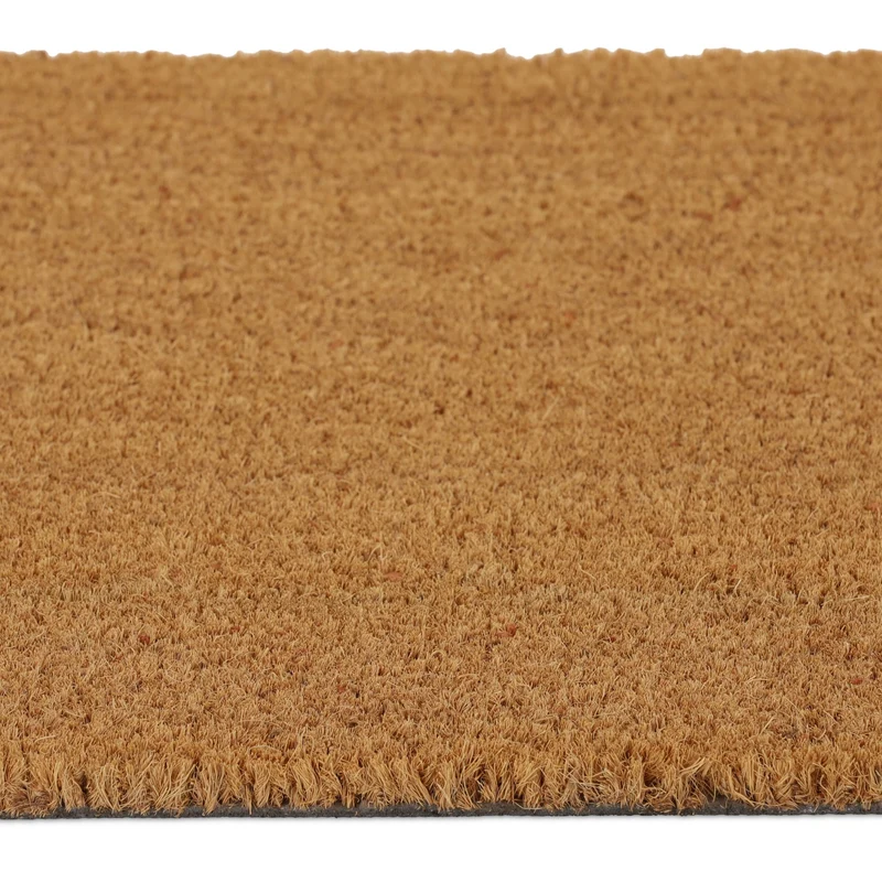 Paillasson décoratif antidérapant utilisation intérieure et extérieure 75 x 45 cm en fibres de coco marron 13_0015612