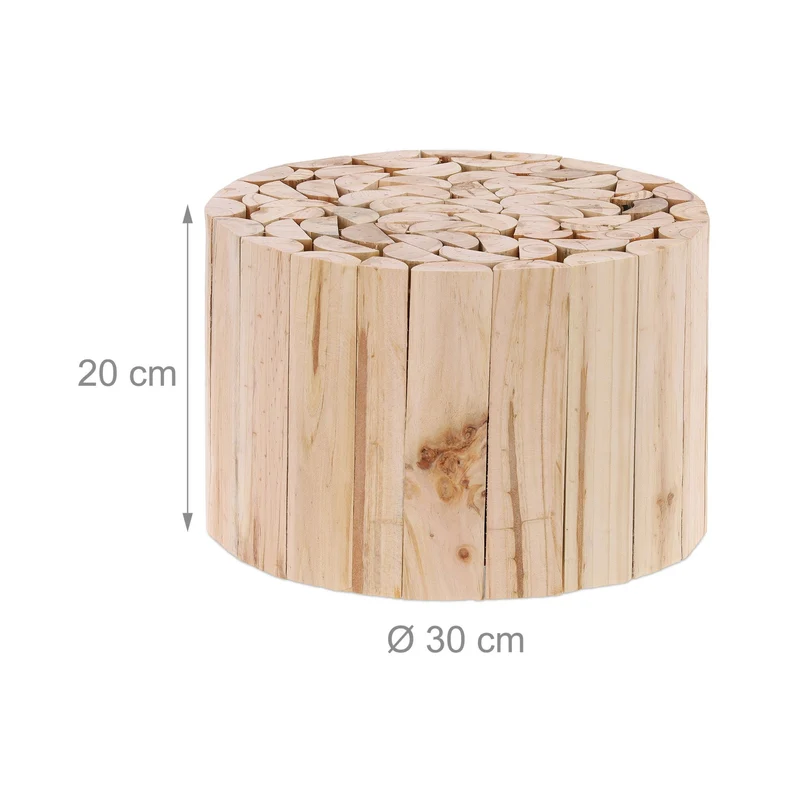 Support décoratif pour pots de fleurs rond en rondins de bois naturel ambiance cosy 50 x 50 x 30 cm en bois marron 13_0011928