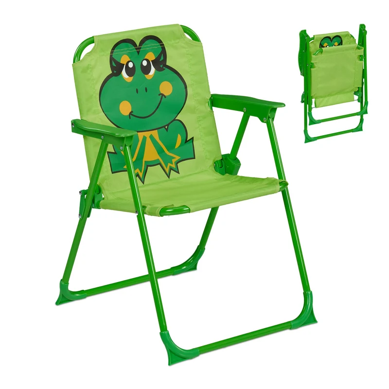 Chaise pliante enfant légère pour jardin camping 51,5 x 36 x 37,5 cm en polyester rose 13_0016981