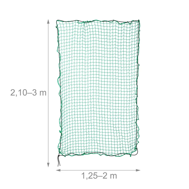 Filet de protection pour remorque 2 x 3 m cordage flexible sécurité renforcée usage polyvalent en polyester vert 13_0015439