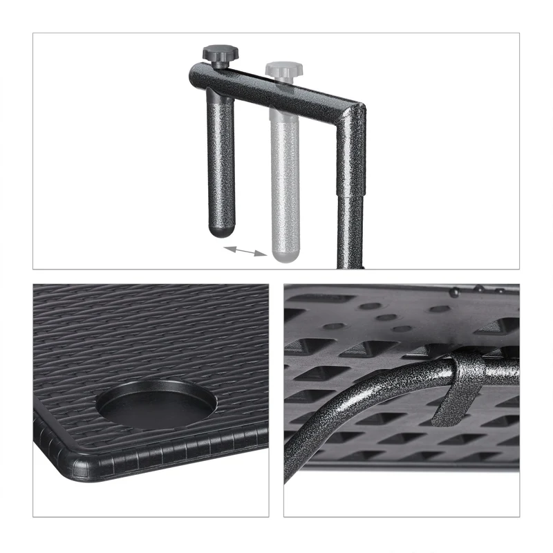 Table suspendue peu encombrante pratique balcon 80 x 40 x 4 cm en plastique noir 13_0010262