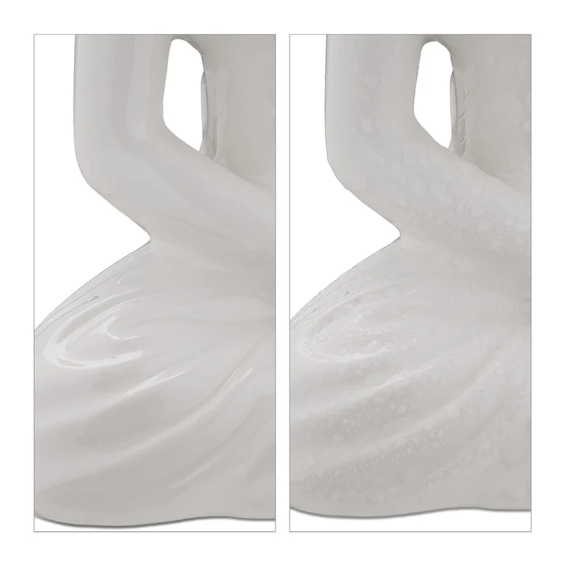 Statue bouddha assis décoration zen 18 x 15 x 15 cm pour jardin terrasse ambiance sereine en céramique beige 13_0013828