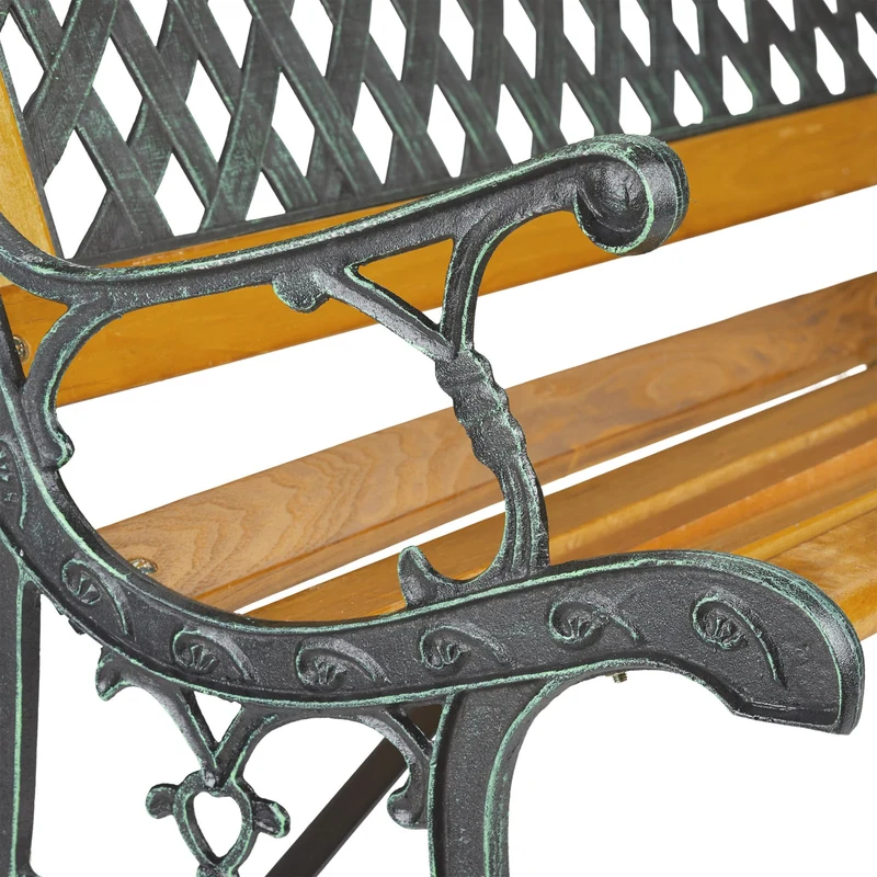 Banc de jardin extérieur rétro pour 2 personnes assise incurvée confortable 120 x 60 x 80 cm en plastique marron 13_0010725