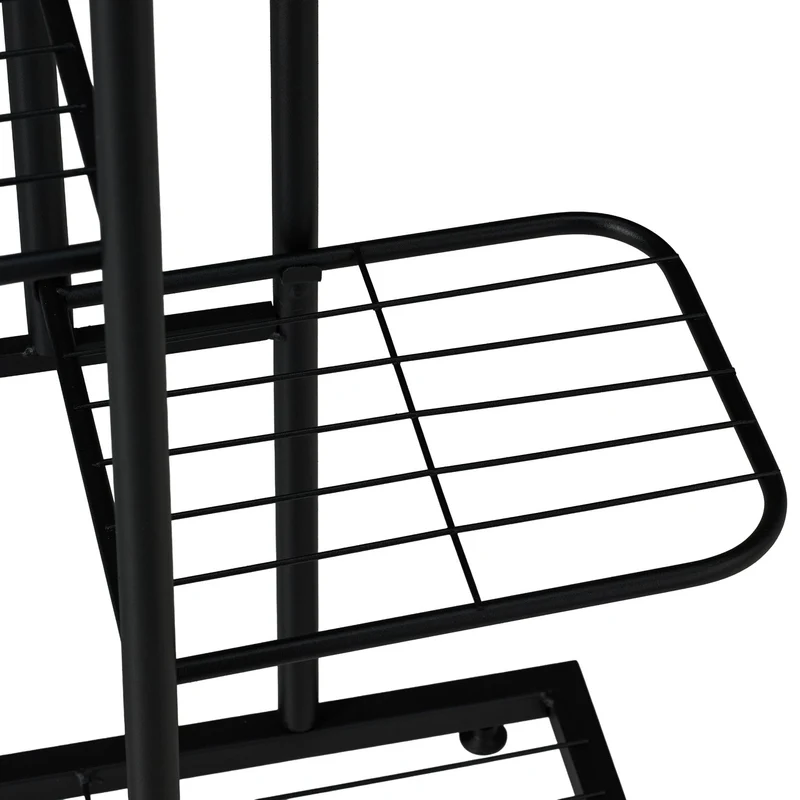 Étagère à plantes moderne 109,5 x 44 x 22 cm 6 niveaux pratiques pour salon véranda en acier noir 13_0016734