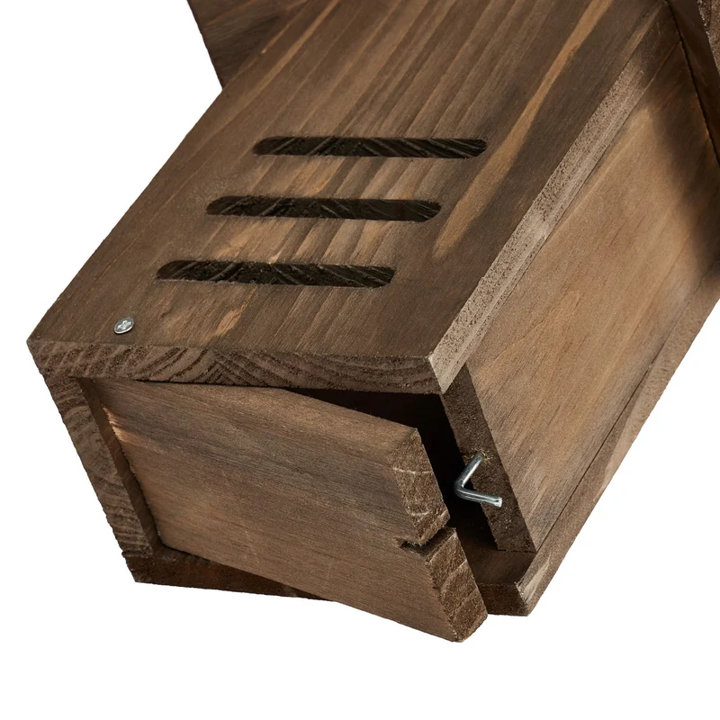 Hôtel à insectes abri suspendu jardin ouverture facile 25 x 15 x 10 cm en bois naturel 13_0015269