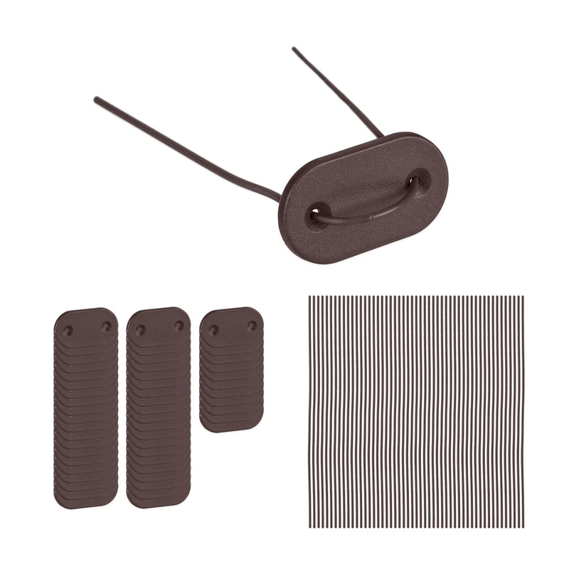 Lot de 52 attaches brise-vue pratique montages faciles jardin extérieur 15 x 0,1 cm en plastique gris 13_0012953
