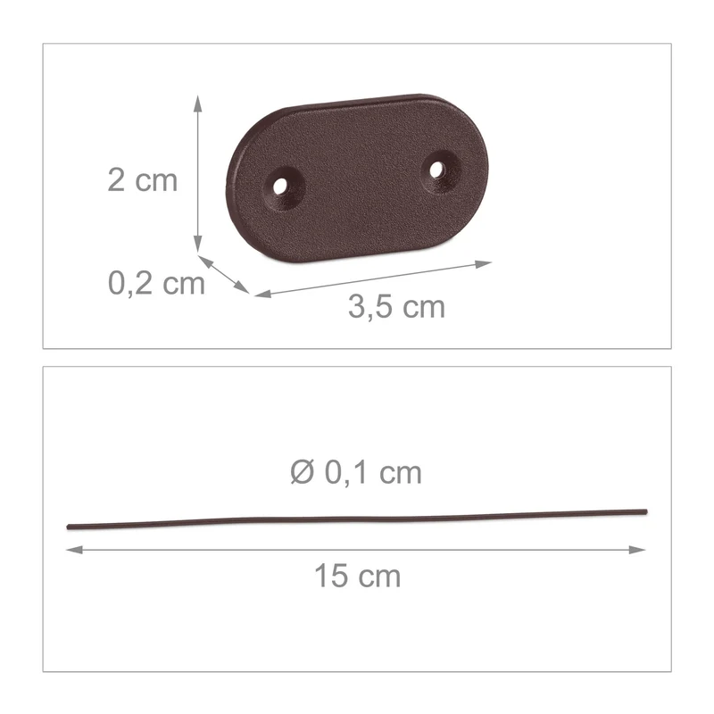 Lot de 52 attaches brise-vue pratique montages faciles jardin extérieur 15 x 0,1 cm en plastique gris 13_0012953
