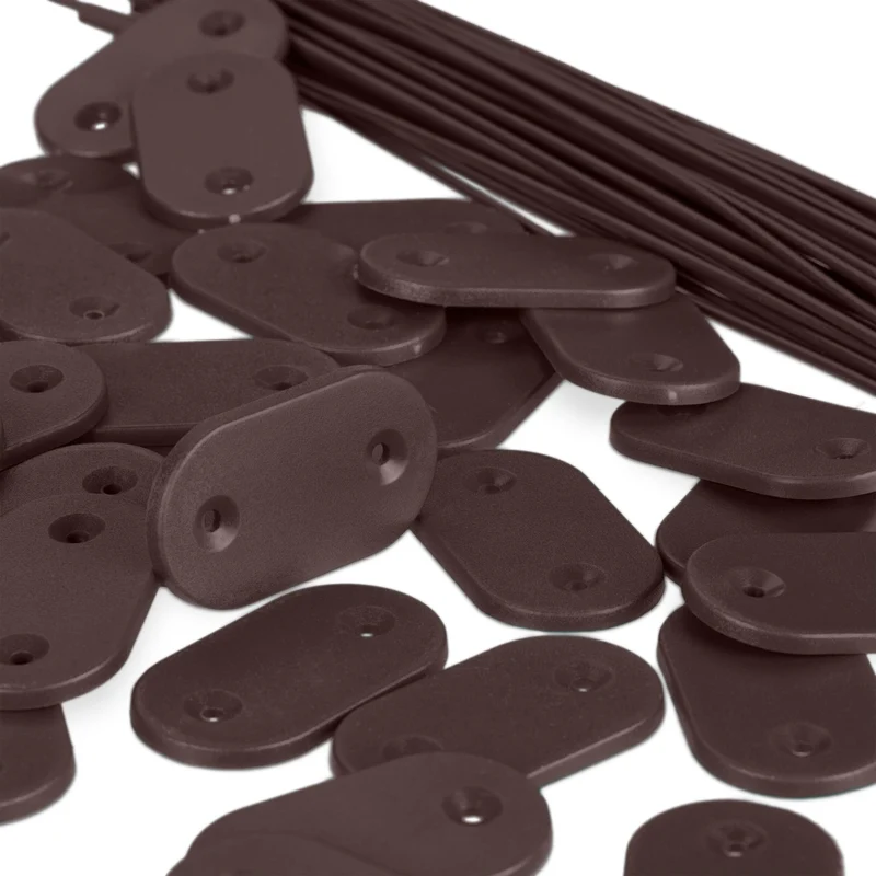 Lot de 52 attaches brise-vue pratique montages faciles jardin extérieur 15 x 0,1 cm en plastique gris 13_0012953