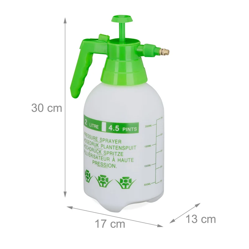 Pulvérisateur manuel jardin 30 x 17 x 13 cm buse réglable en plastique vert 13_0011813