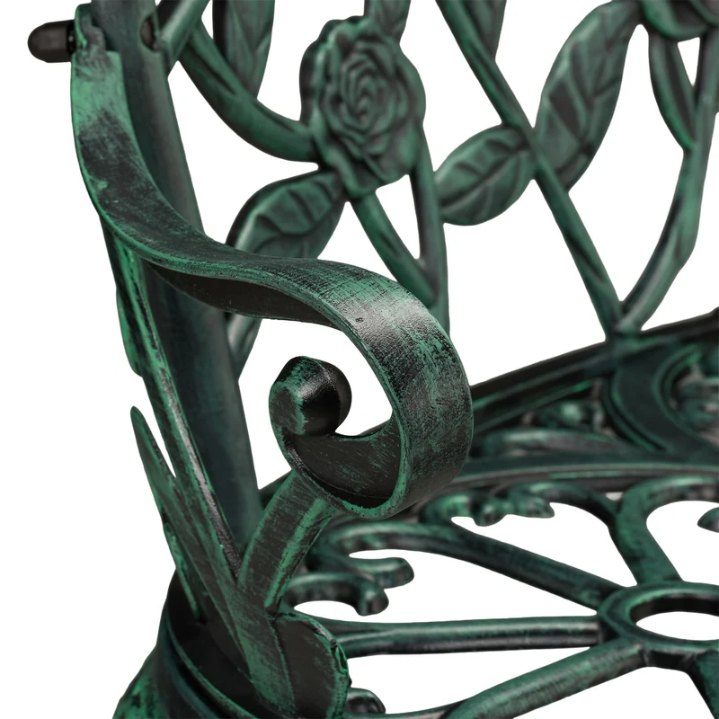 Banc de jardin design antique confort 120 x 60 x 45 cm pour 2 personnes en fonte d'aluminium marron 13_0016731